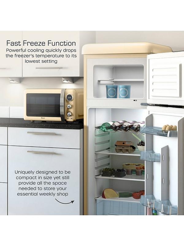 Swan SR11010CNE Retro Cream Top Mounted Fridge Freezer 208L - Image 4